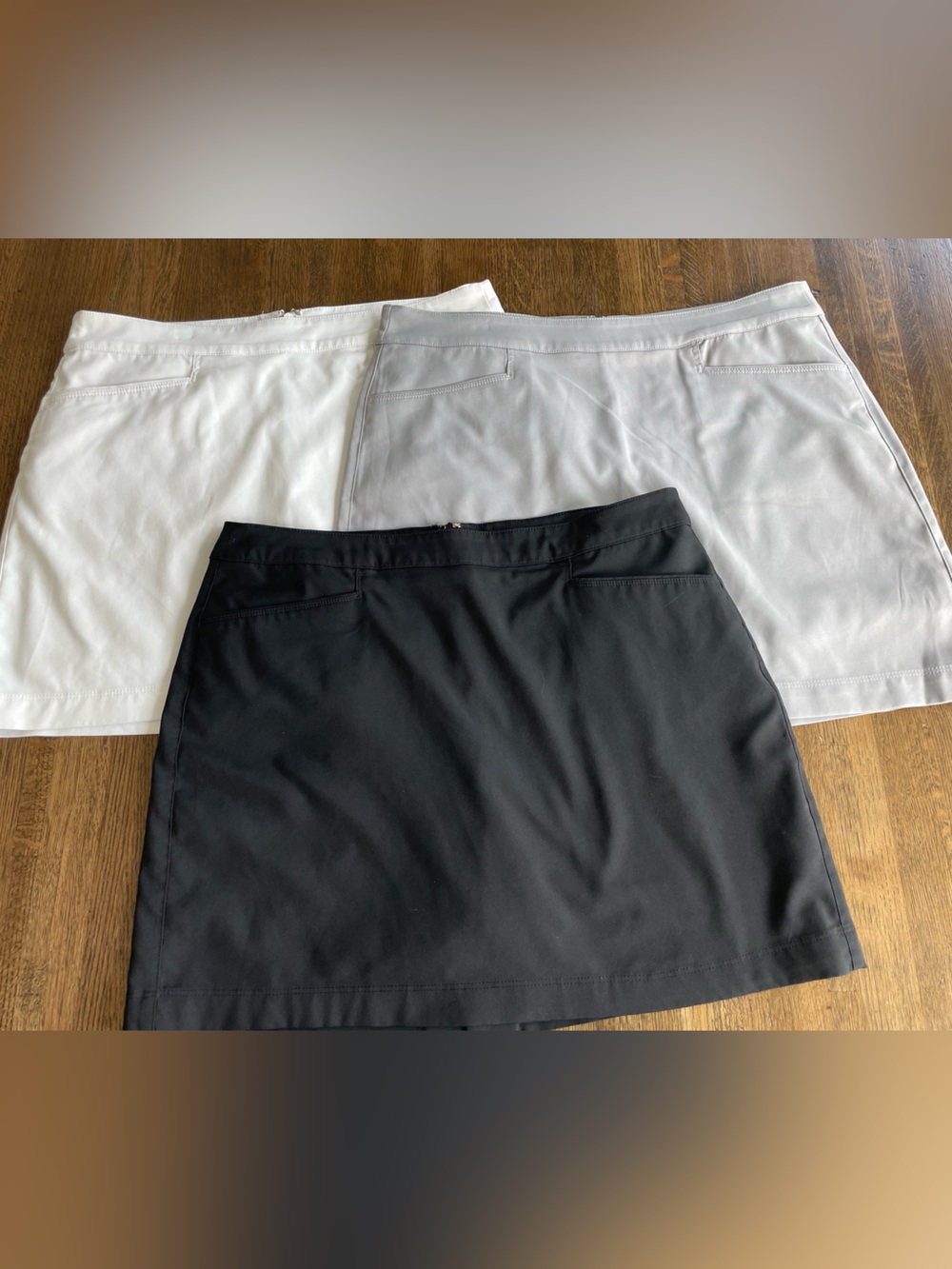 PGA Skorts - Set of Three - Black,White,Gray Size 10 Golf Tennis Active Summer